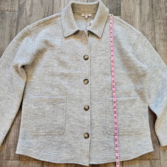 Madewell Jacket Women’s XL Boiled Wool Sweater Shirt Coat Drop Shoulder Timeless - Picture 2 of 12